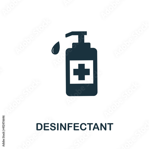 Desinfectant icon. Simple element from new normality collection. Filled monochrome Desinfectant icon for templates, infographics and banners