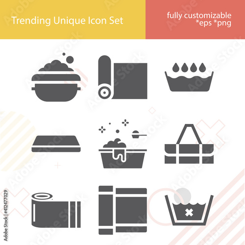 Bilde på lerret Simple set of locus related filled icons.