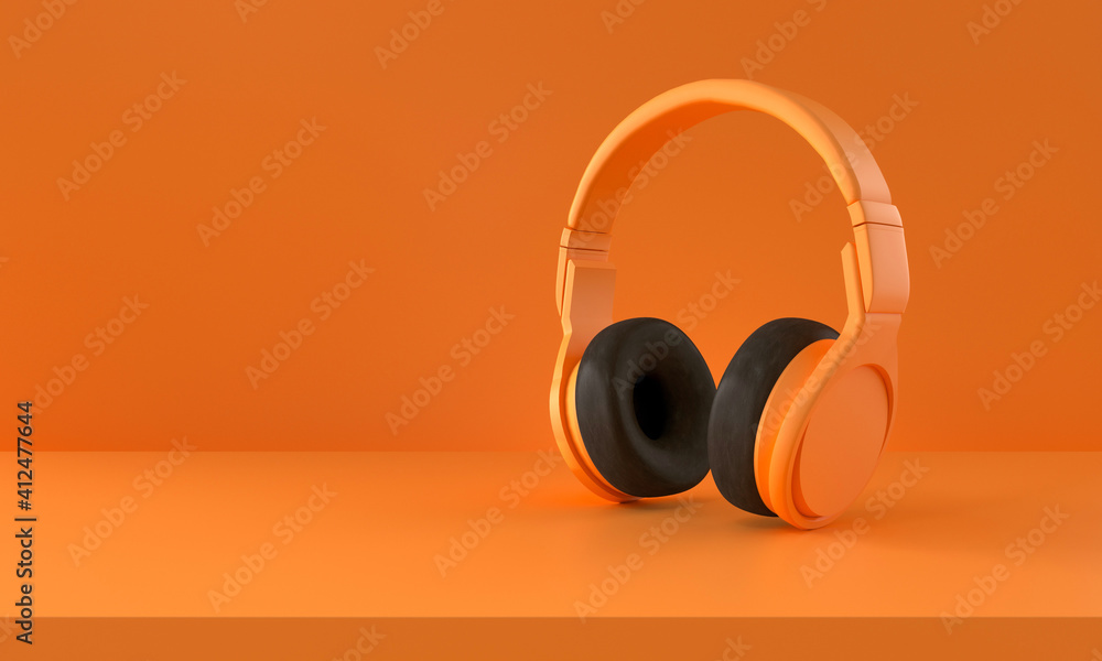 Orange Headphones