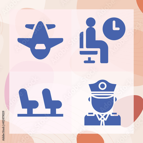 Simple set of flights related filled icons