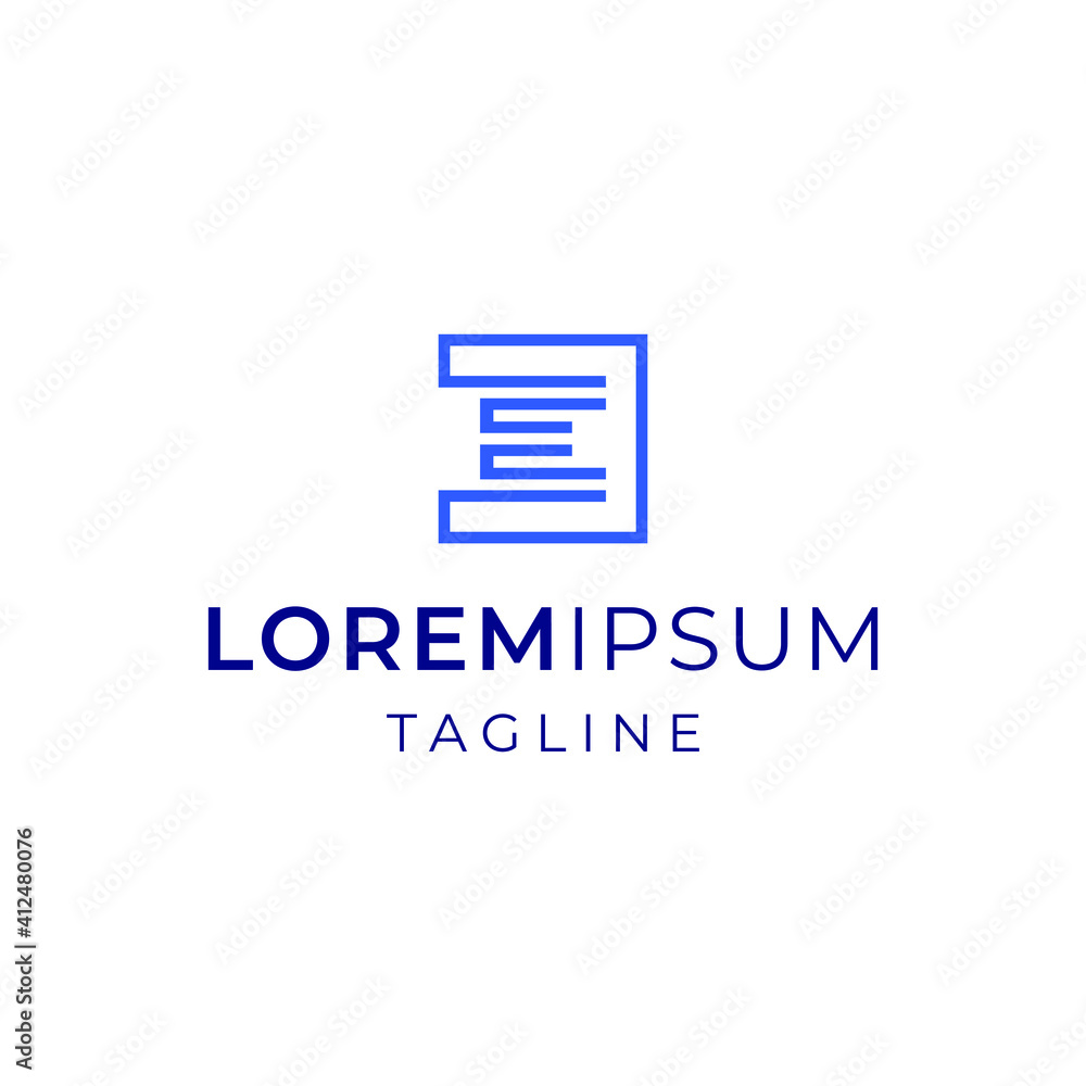letter E square logo vector modern simple design combinations letter E square logo vector modern simple design combinations