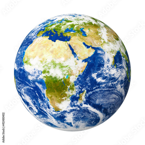 our planet Earth isolated on white with clipping mask