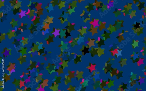 Dark Pink, Green vector pattern with christmas stars.