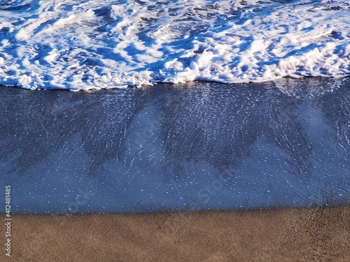 sea waves shot from above by the dji mini2 drone photo