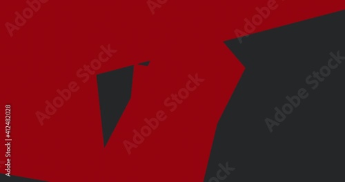 3d render with simple flat geometric background of red objects on cool gray