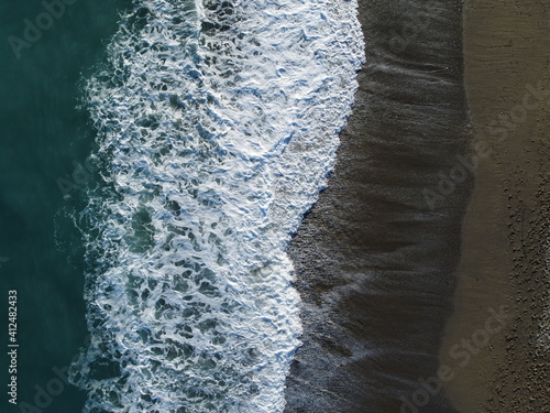 sea waves shot from above by the dji mini2 drone photo