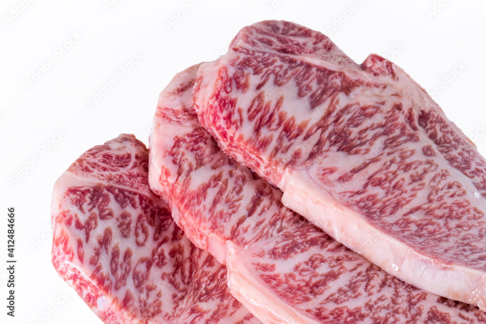 Obraz premium ステーキ 用の牛肉 サーロイン
