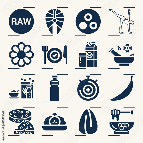 Simple set of flourishing related filled icons.