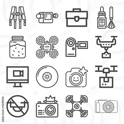 16 pack of ran  lineal web icons set