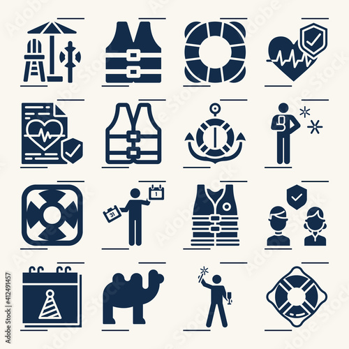 Simple set of time of related filled icons.
