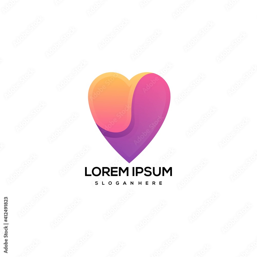 Awesome love Logo Colorful Gradient Vector Design