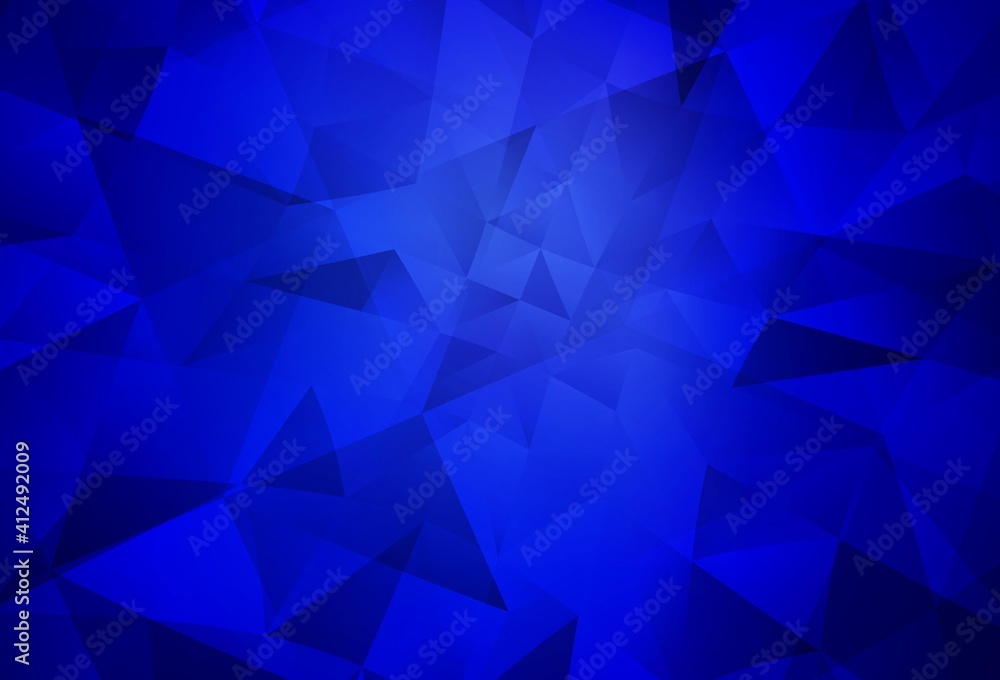 Dark BLUE vector polygonal template. Dark BLUE vector polygonal template.