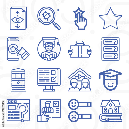 16 pack of analyse  lineal web icons set