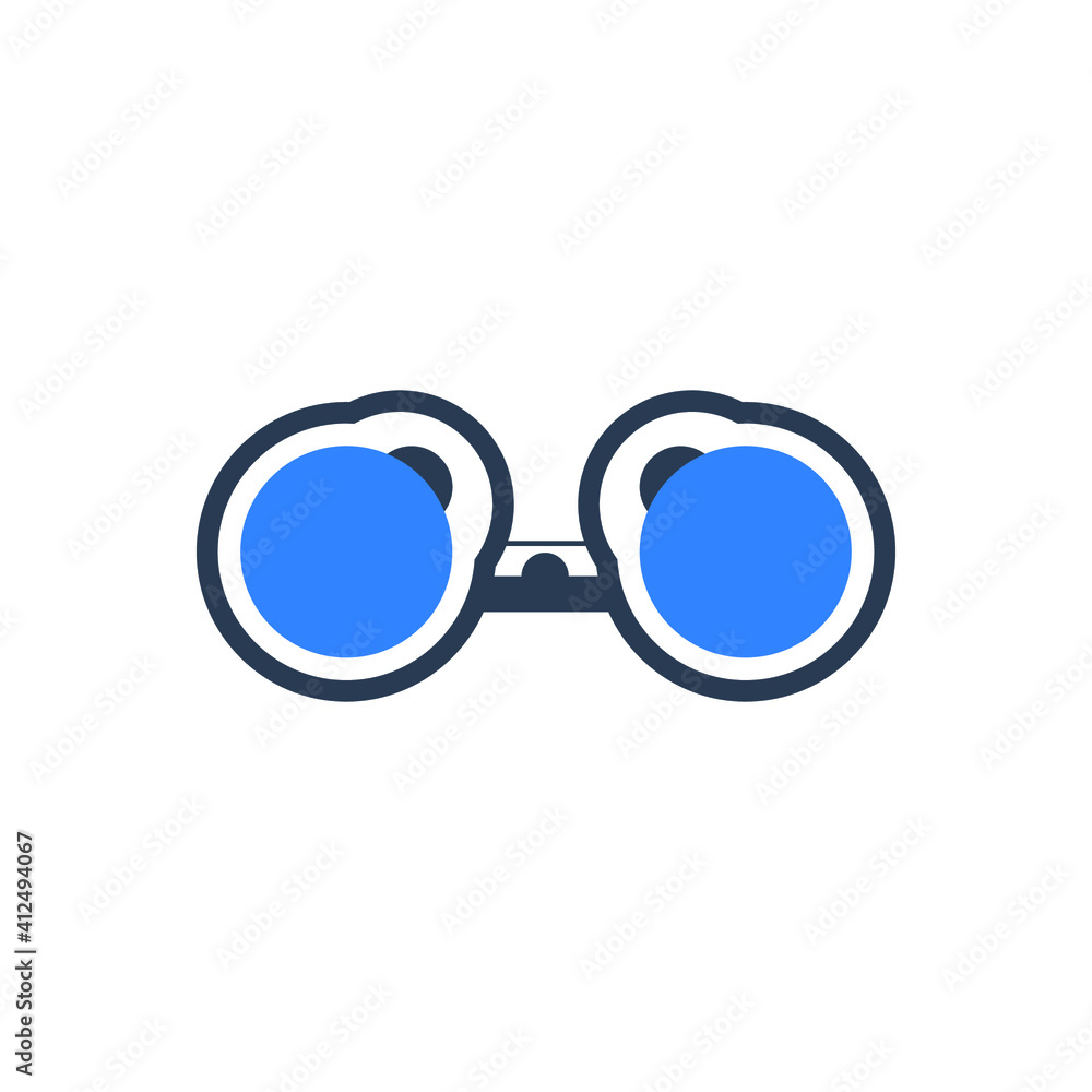 Fototapeta premium Binocular icon. travel binocular, camera zoom, camera lens, lens binocular icon.