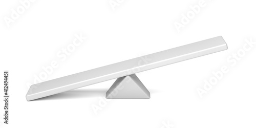 Empty seesaw on white background photo