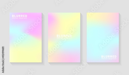 Set of soft cloud background in pastel colorful gradation. Modern blurred background. Vector EPS.10