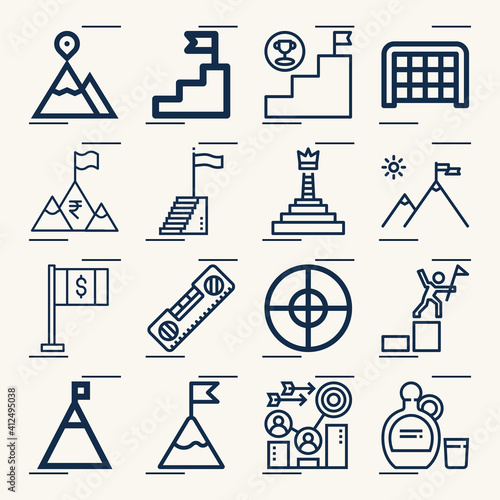 Simple set of intent related lineal icons.