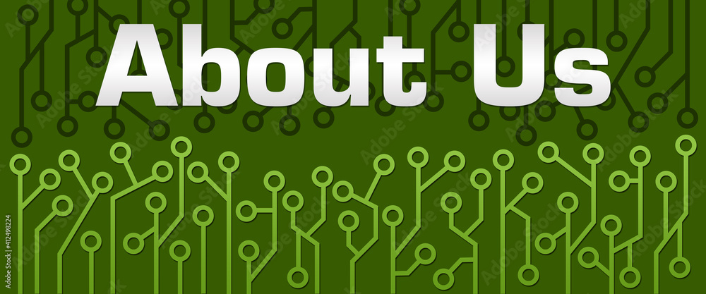 Fototapeta premium About Us Green Circuit Top Bottom Background Text 