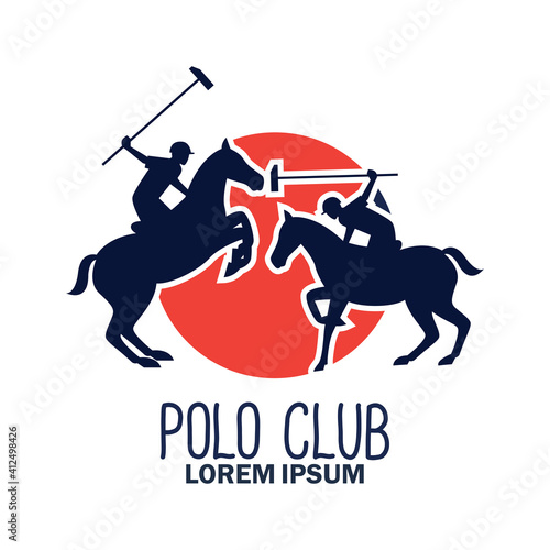 polo sport logo with text space for your slogan tag line, vector illustration