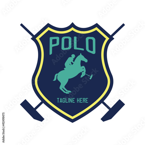 polo sport logo with text space for your slogan tag line, vector illustration