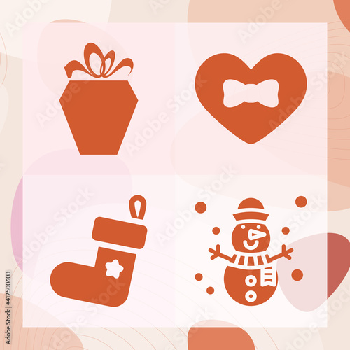 Simple set of giftbox related filled icons