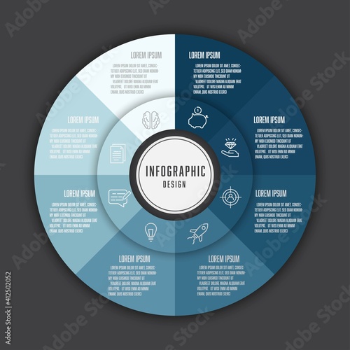 Vector circle chart template infographic for precentation.