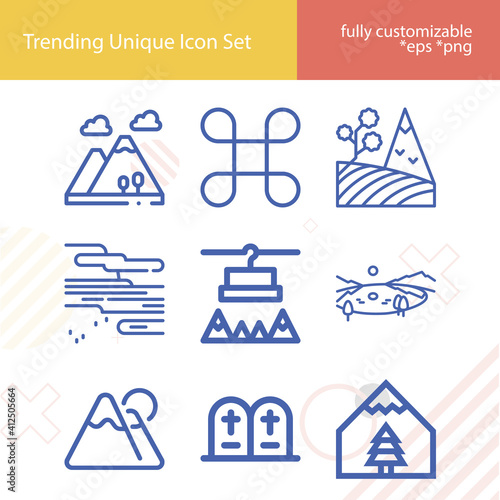 Simple set of constant related lineal icons.