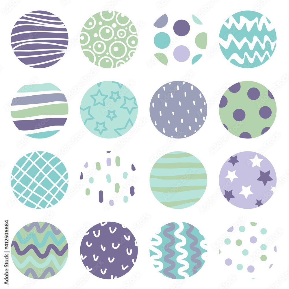 Highlight cover set, abstract geometric icons for social media. Set of various abstract highlight cover stories for social media. Round icons. vector icons Highlight cover set, abstract geometric icons for social media. Set of various abstract highlight cover stories for social media. Round icons. vector icons