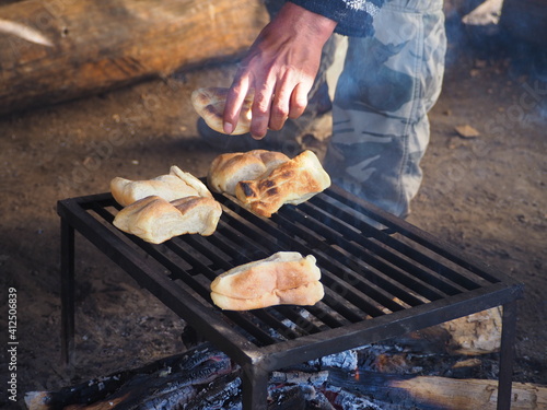 Morning bread after a hike.