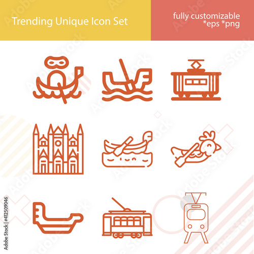 Simple set of openly related lineal icons.