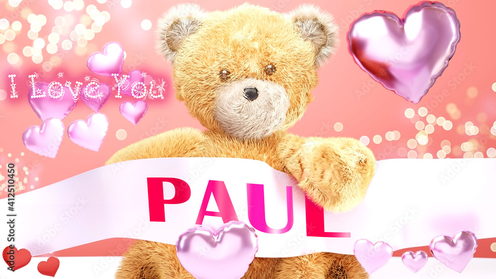 Φωτογραφία I love you Paul - cute and sweet teddy bear on a wedding, Valentine's or just to
