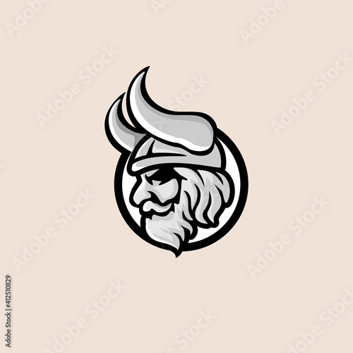 
Vector illustration of Viking logo, warrior of viking logo