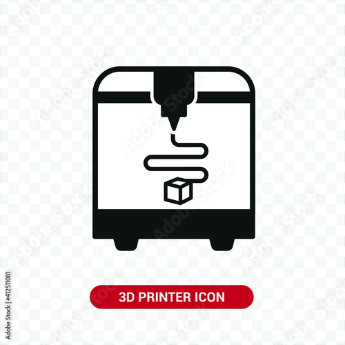 Vector image. Icon of a 3d printer.