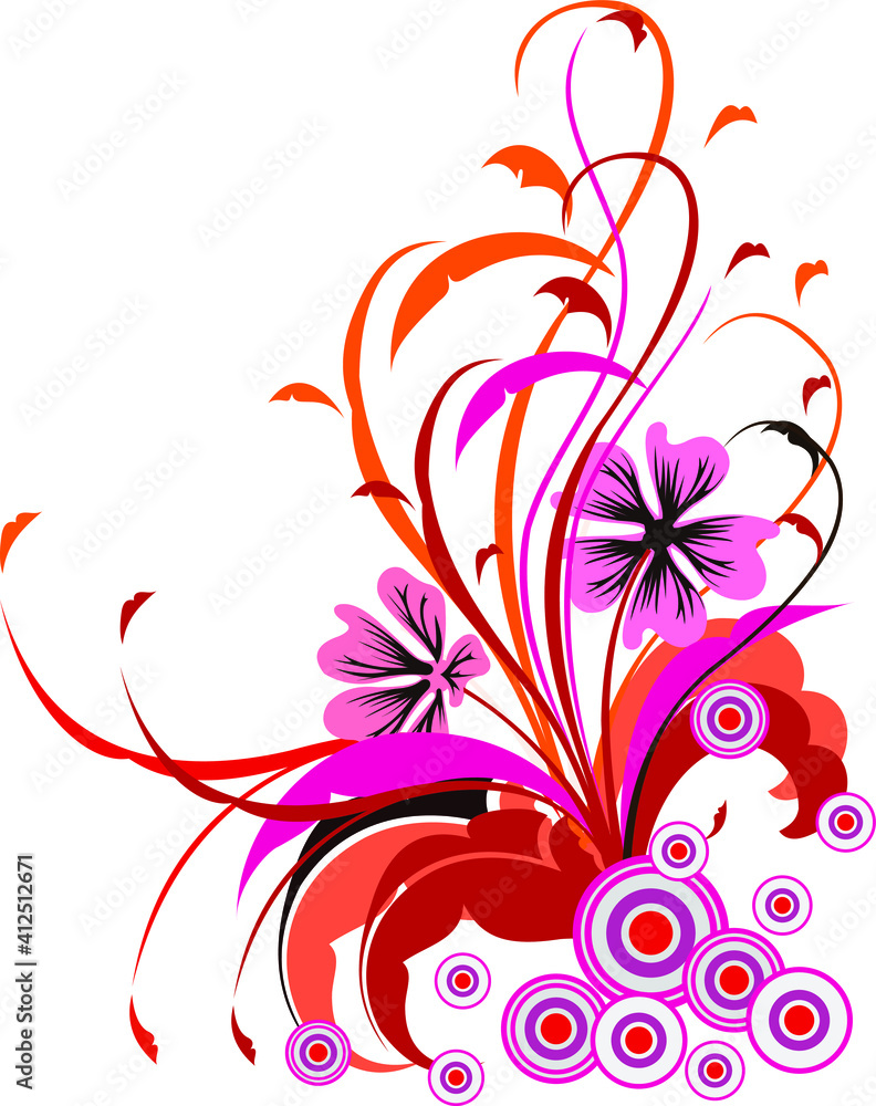 flower and leaf ornaments in orange, pink and brown, suitable for decorating poster designs, banners, cards, etc. flower and leaf ornaments in orange, pink and brown, suitable for decorating poster designs, banners, cards, etc.