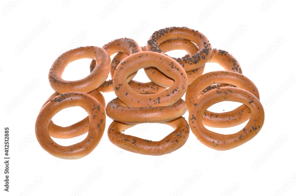 flour bagel isolated on white background flour bagel isolated on white background