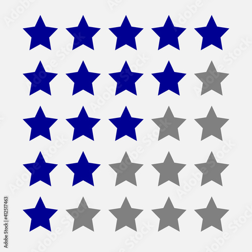 Rating Review icon - Flat design  glyph style icon - Blue. EPS 10