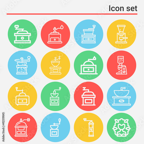 16 pack of immersed lineal web icons set