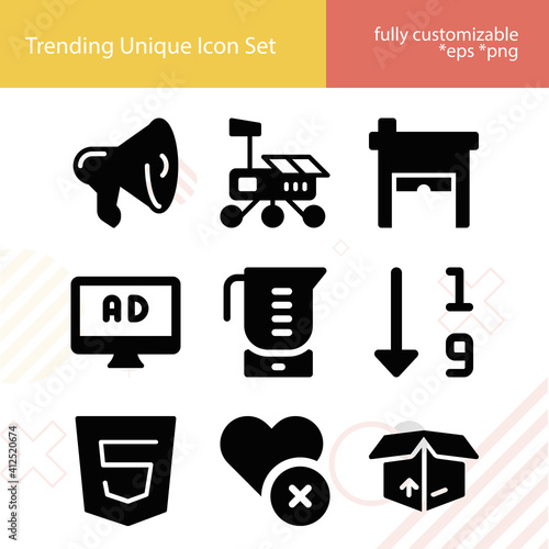 Simple set of stranger related filled icons.