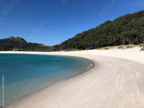 Playa de arena de las islas C  es en Vigo  Galicia