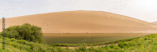 Yueya Spring at the foot of Mingsha Hill, Jiuquan, Gansu, China photo