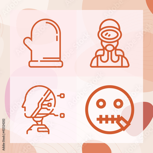 Simple set of cia related lineal icons