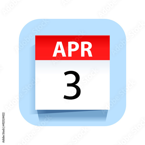 Wallpaper Mural April 3. Calendar Icon. Vector Illustration. Torontodigital.ca