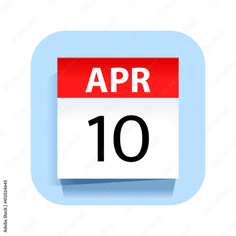 April 10. Calendar Icon. Vector Illustration. April 10. Calendar Icon. Vector Illustration.
