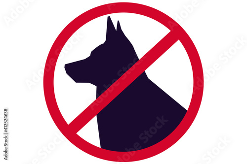 Red round No Dogs Sign, No dog icon, vector illustration