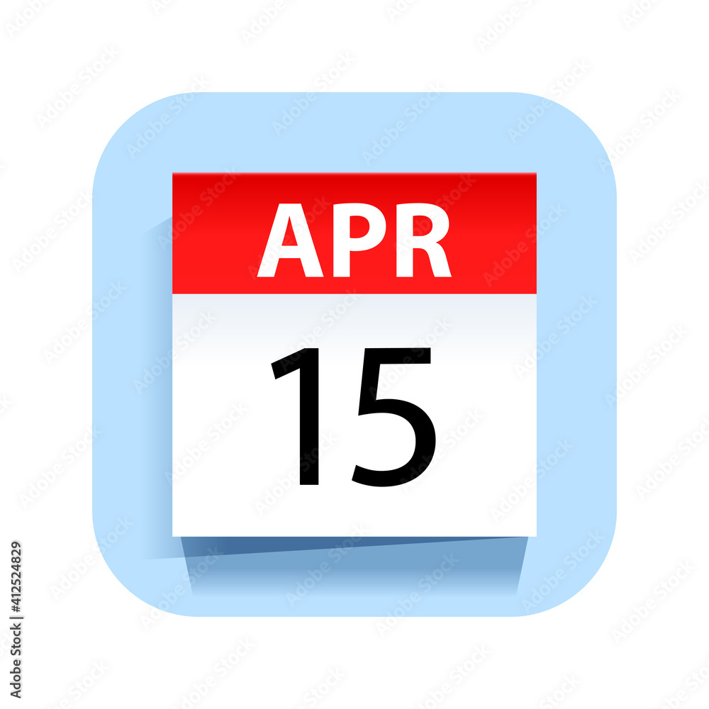 April 15. Calendar Icon. Vector Illustration. April 15. Calendar Icon. Vector Illustration.
