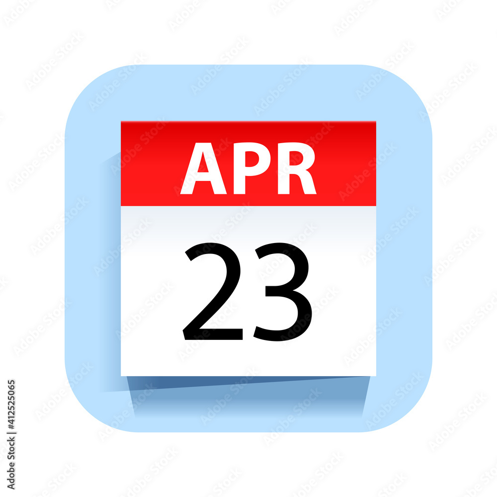 April 23. Calendar Icon. Vector Illustration. April 23. Calendar Icon. Vector Illustration.