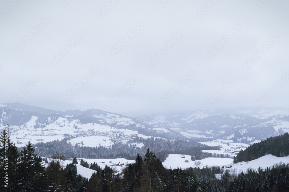 Panoramic view from the Hündlekopf in Allgäu, Germany