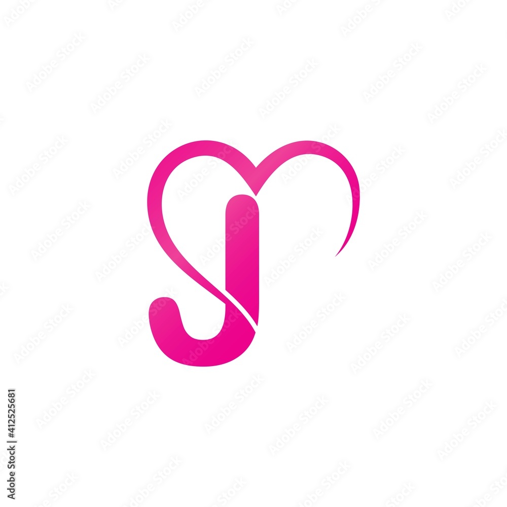 Letter J and Love Logo Template design vector Letter J and Love Logo Template design vector