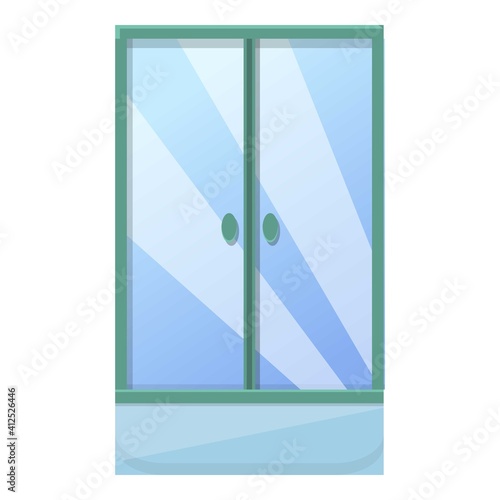 Interior shower stall icon. Cartoon of interior shower stall vector icon for web design isolated on white background