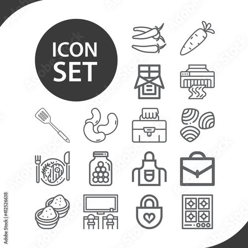 Simple set of put away related lineal icons.